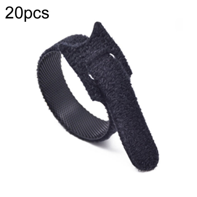 20pcs Nylon Fixed Packing Tying Strap Data Cable Storage Bundle, Model: 12 x 250mm Black