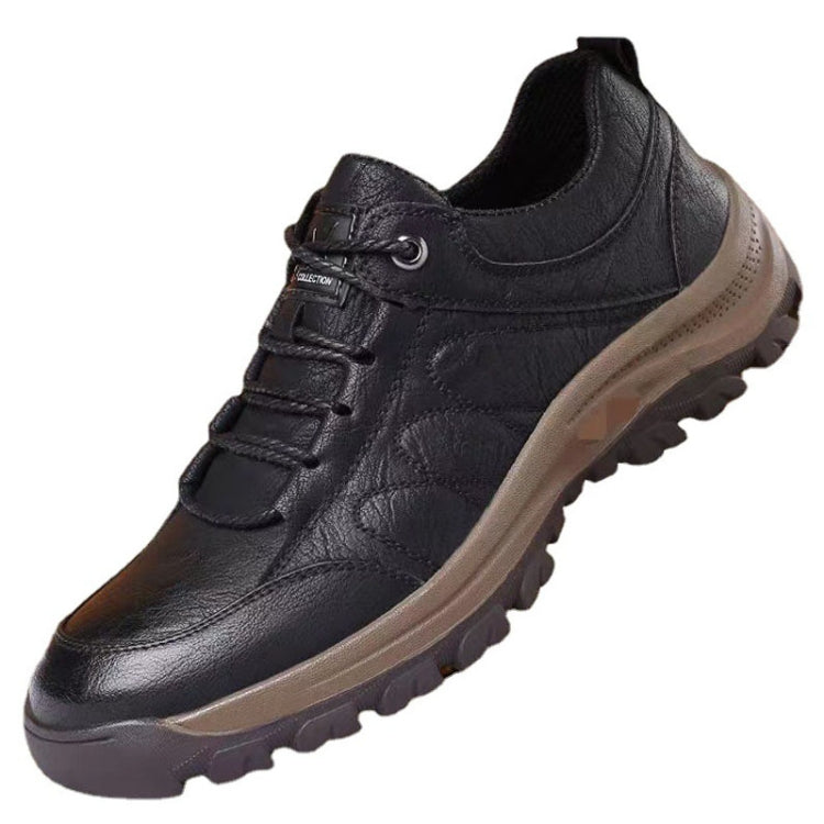 Men Leather Casual Shoes Non-slip Outdoor Hiking Shoes, Size: 40