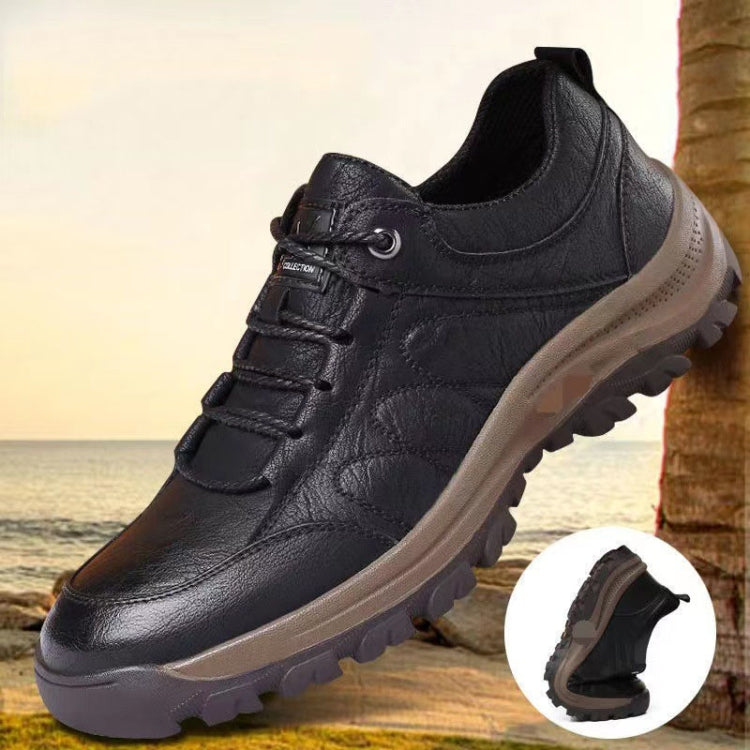 Men Leather Casual Shoes Non-slip Outdoor Hiking Shoes, Size: 44