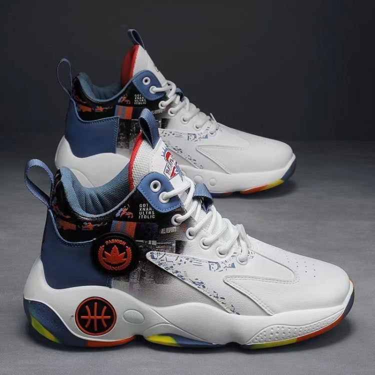 Men Outdoor Basketball Shoes Thick Bottom Non-Slip Teenage Sneakers Soft Bottom Running Shoes, Size: 39