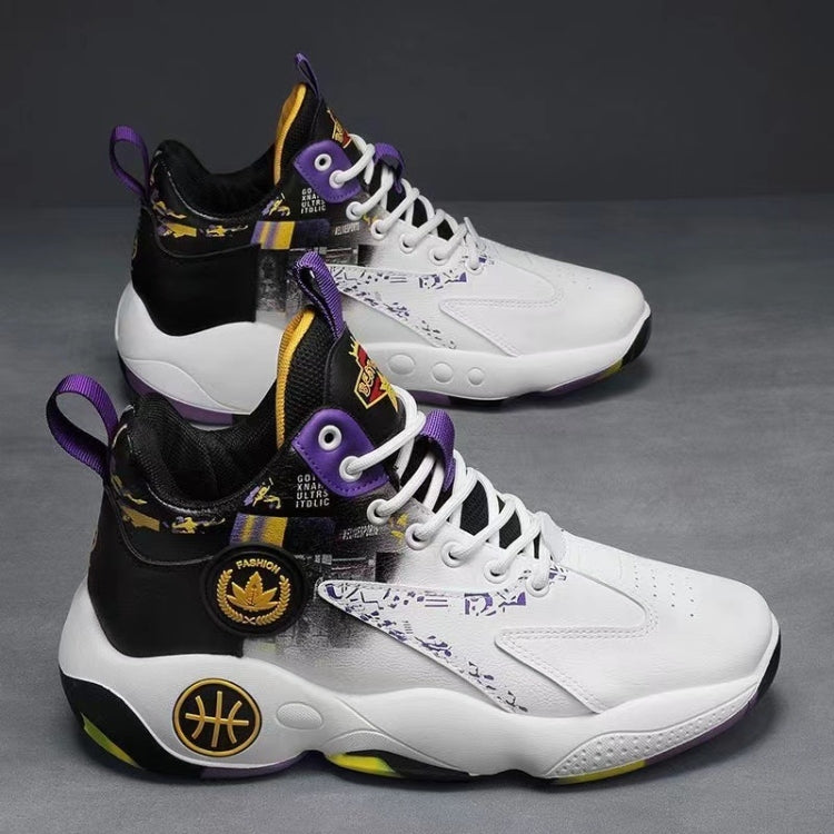 Men Outdoor Basketball Shoes Thick Bottom Non-Slip Teenage Sneakers Soft Bottom Running Shoes, Size: 40