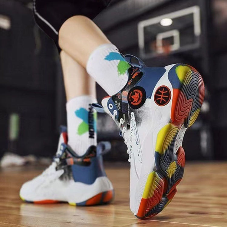 Men Outdoor Basketball Shoes Thick Bottom Non-Slip Teenage Sneakers Soft Bottom Running Shoes, Size: 43