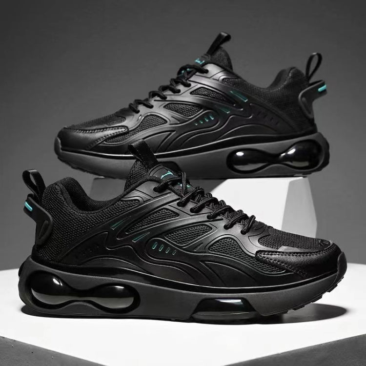 Men Air Cushion Sneakers Low Top Lace Running Shoes Mesh Breathable Sports Shoes, Size: 42