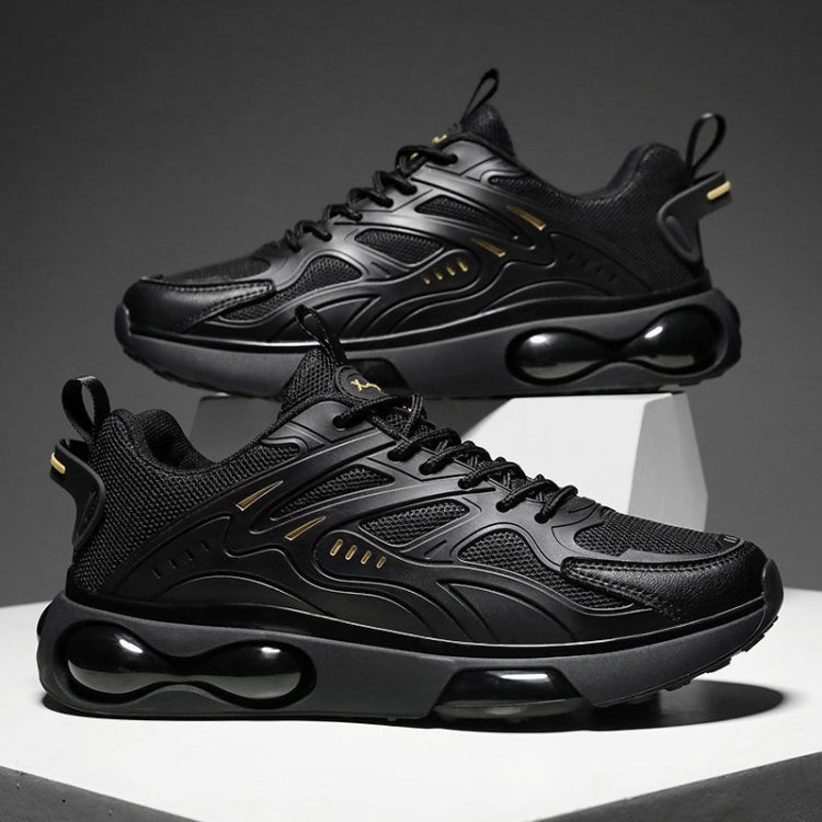 Men Air Cushion Sneakers Low Top Lace Running Shoes Mesh Breathable Sports Shoes, Size: 43