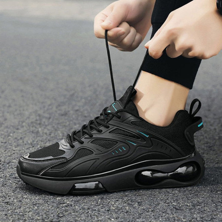 Men Air Cushion Sneakers Low Top Lace Running Shoes Mesh Breathable Sports Shoes, Size: 40