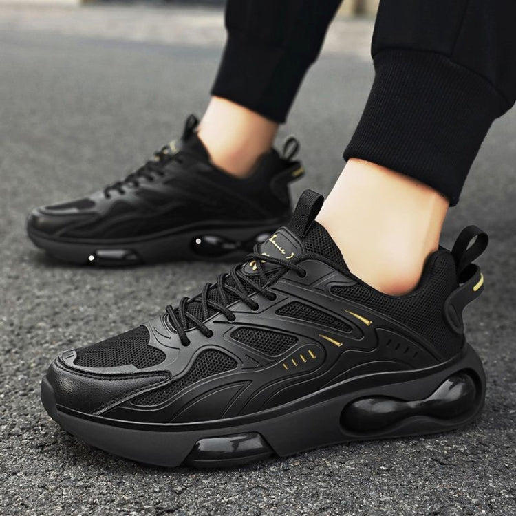 Men Air Cushion Sneakers Low Top Lace Running Shoes Mesh Breathable Sports Shoes, Size: 43
