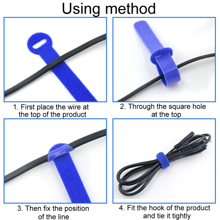 20pcs Data Cable Storage And Management Strap T-Shape Nylon Binding Tie, Model: Blue 12 x 150mm