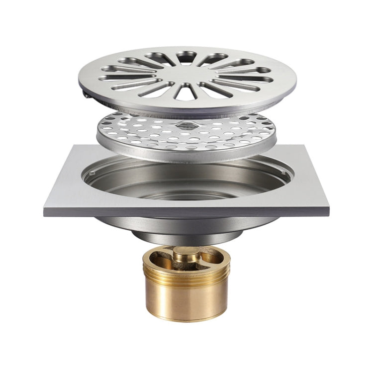 Bathroom Brushed Anti-Return Water, Insect and Odor Resistant Floor Drain - Copper