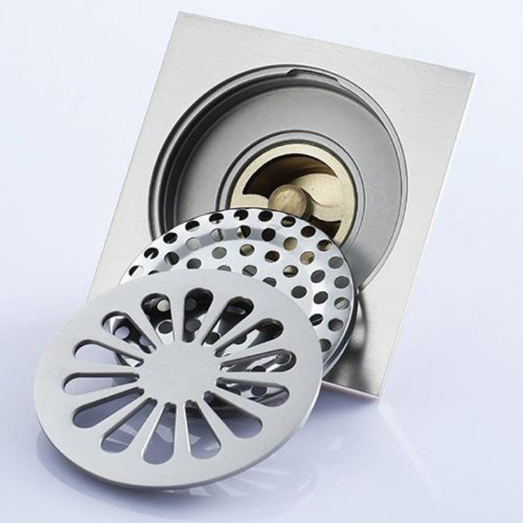 Bathroom Brushed Anti-Return Water, Insect and Odor Resistant Floor Drain - Copper
