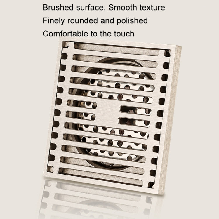 All Copper Brushed Anti-Odor Floor Drain Gravity Copper Core Bathroom Floor Drain, Specification: Sealed for Washing Machine