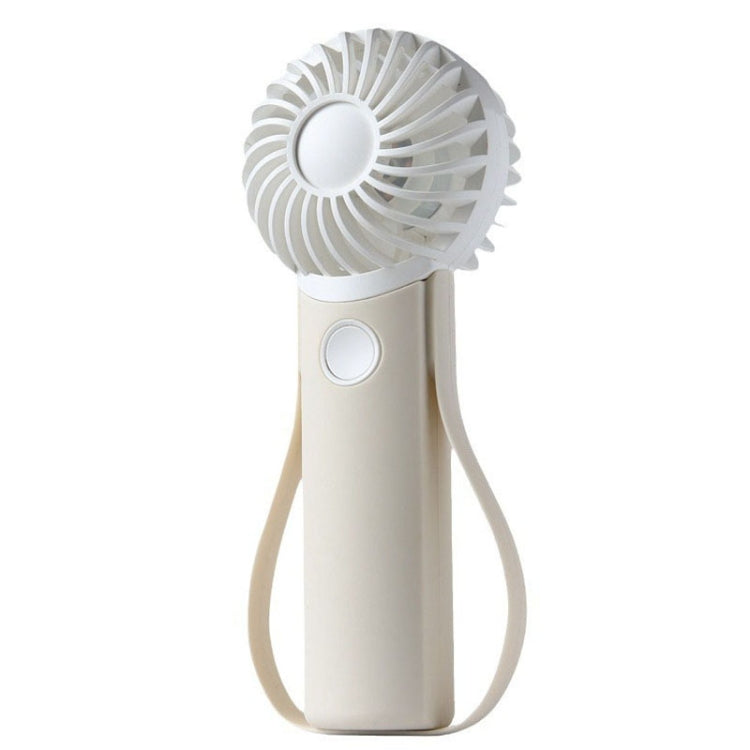 Portable Handheld Quiet Fan Silicone Hanging Neck Small Electrical Fan - Beige