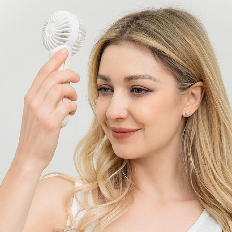 Portable Handheld Quiet Fan Silicone Hanging Neck Small Electrical Fan - Beige