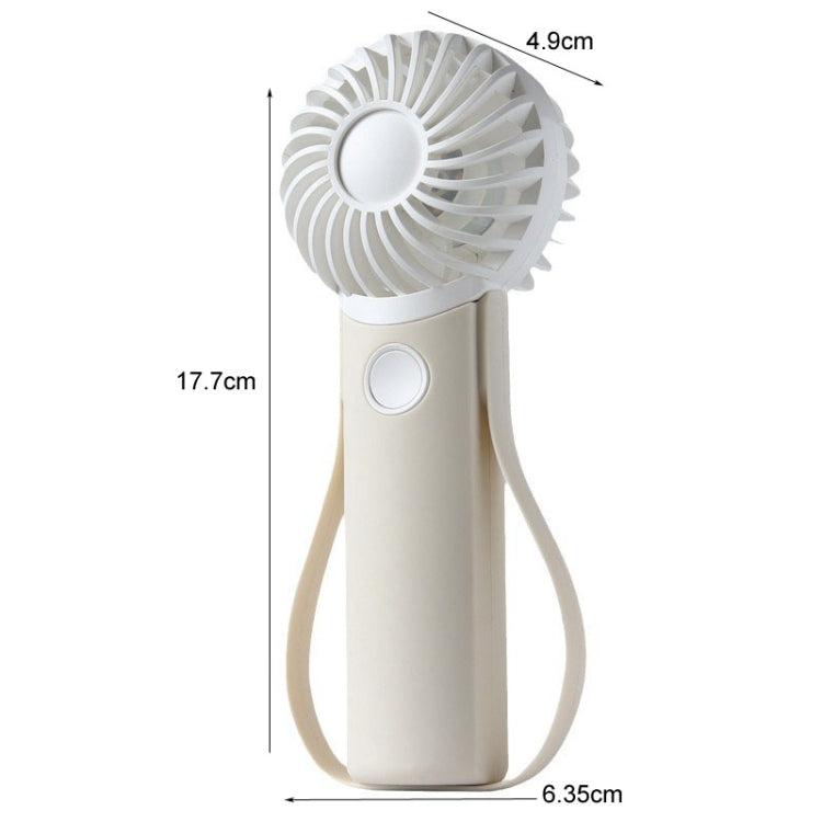 Portable Handheld Quiet Fan Silicone Hanging Neck Small Electrical Fan - Beige