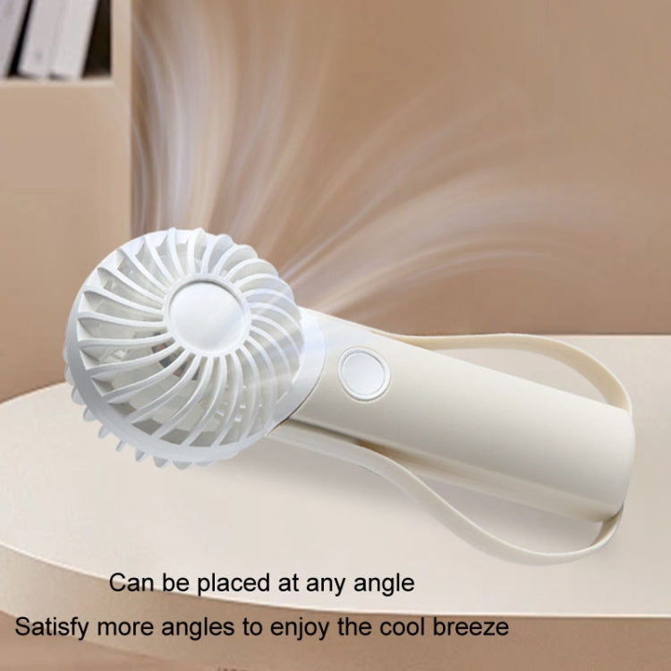 Portable Handheld Quiet Fan Silicone Hanging Neck Small Electrical Fan - Beige