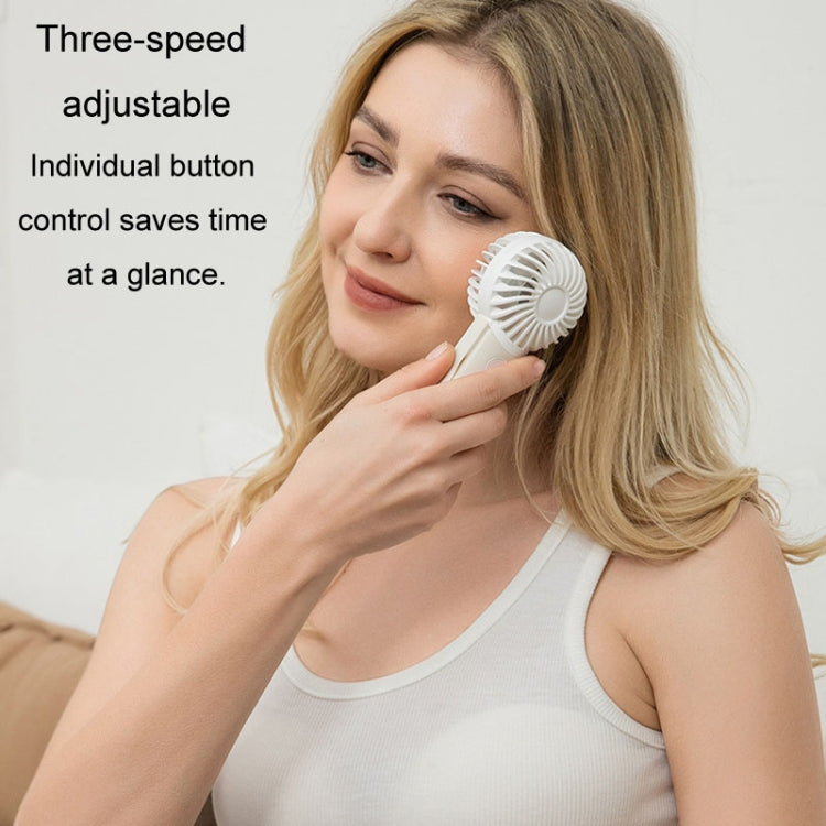Portable Handheld Quiet Fan Silicone Hanging Neck Small Electrical Fan - Beige