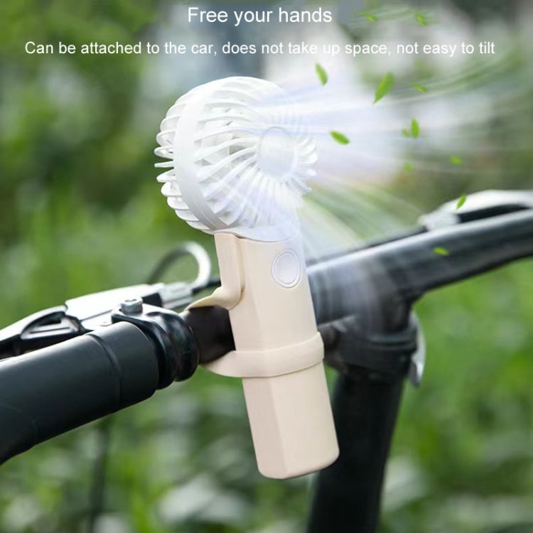 Portable Handheld Quiet Fan Silicone Hanging Neck Small Electrical Fan - Beige