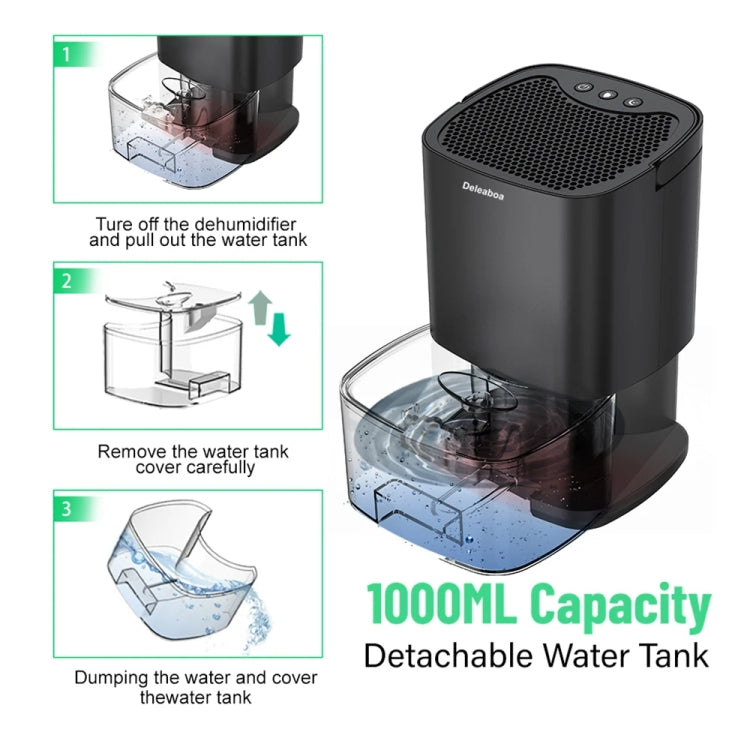 1L 36W Air Dehumidifier for Home Damp Drying Clothes with 7 colors Light EU Plug
