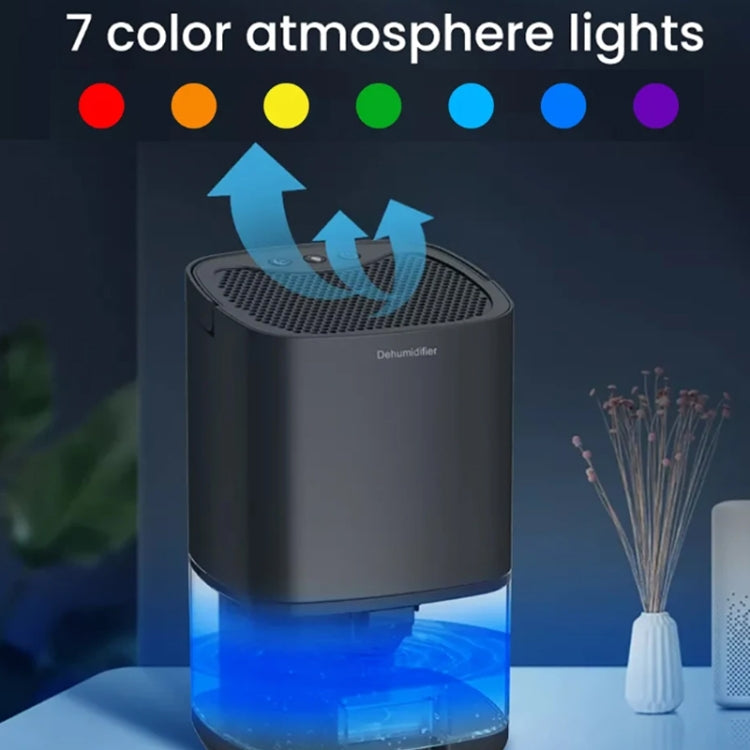 1L 36W Air Dehumidifier for Home Damp Drying Clothes with 7 colors Light UK Plug