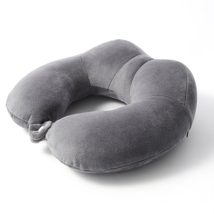 Portable Nap Neck Care Pillow Multifunctional Airplane Travel U-Shaped Pillow, Style: Dark Gray Memory Cotton
