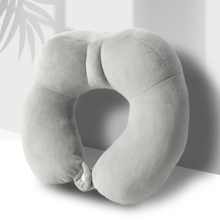 Portable Nap Neck Care Pillow Multifunctional Airplane Travel U-Shaped Pillow, Style: Gray Memory Cotton