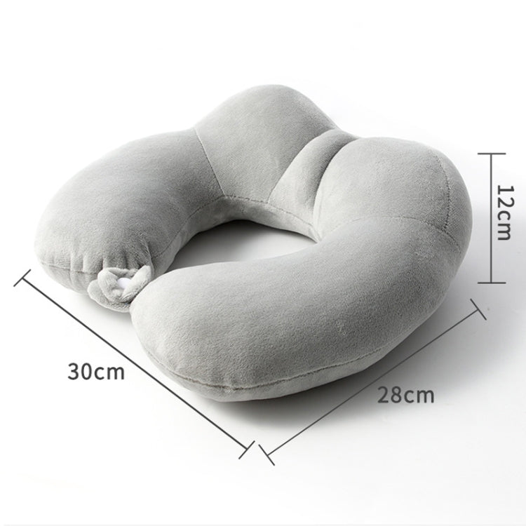 Portable Nap Neck Care Pillow Multifunctional Airplane Travel U-Shaped Pillow, Style: Navy Blue Memory Cotton
