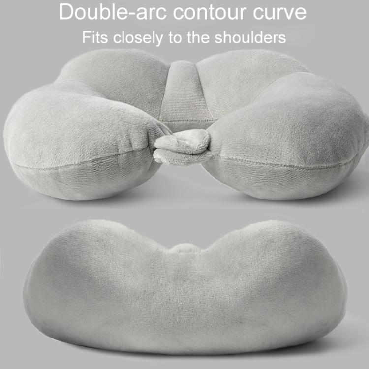 Portable Nap Neck Care Pillow Multifunctional Airplane Travel U-Shaped Pillow, Style: Navy Blue Memory Cotton