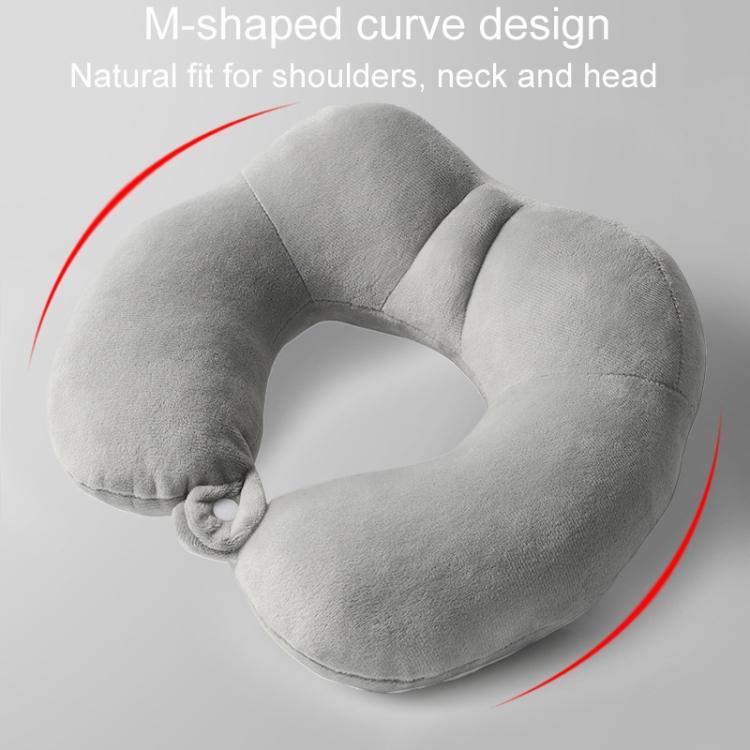 Portable Nap Neck Care Pillow Multifunctional Airplane Travel U-Shaped Pillow, Style: Navy Blue Memory Cotton