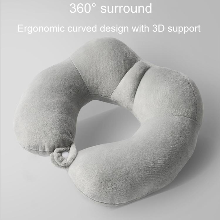 Portable Nap Neck Care Pillow Multifunctional Airplane Travel U-Shaped Pillow, Style: Navy Blue PP Cotton