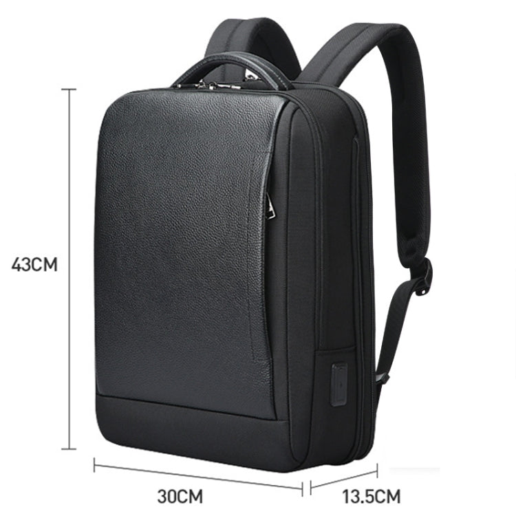Bopai AL-61-122631B Large Capacity Cowhide Laptop Backpack With USB+Type-C Port - High-end Version