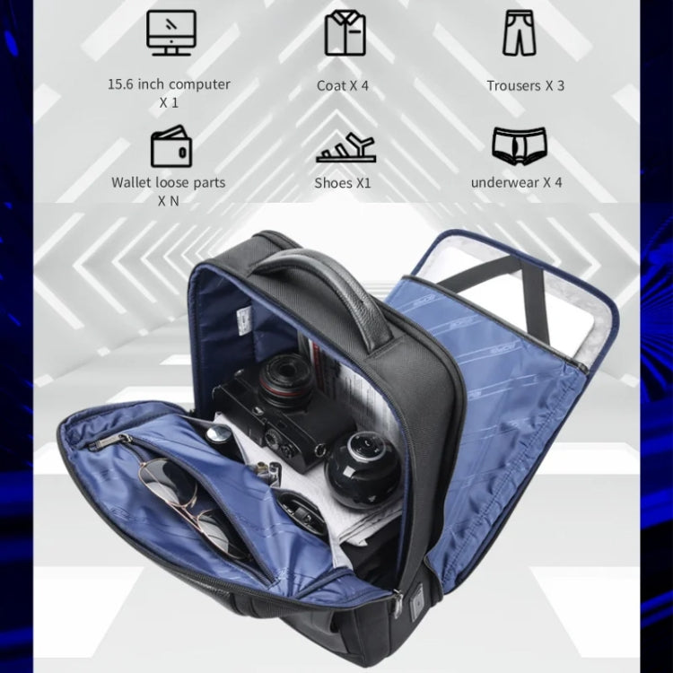 Bopai AL-61-122631B Large Capacity Cowhide Laptop Backpack With USB+Type-C Port - High-end Version