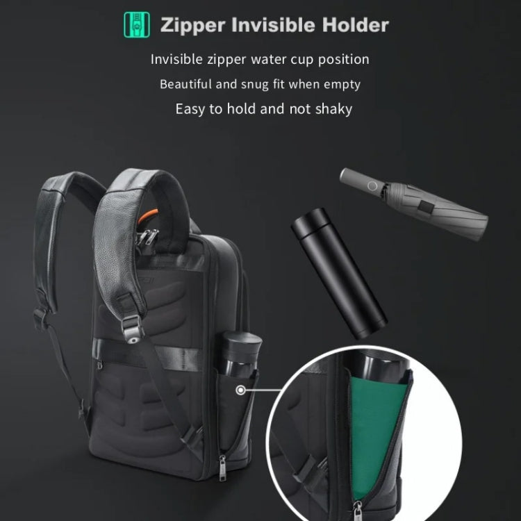 Bopai AL-61-122631B Large Capacity Cowhide Laptop Backpack With USB+Type-C Port - High-end Version