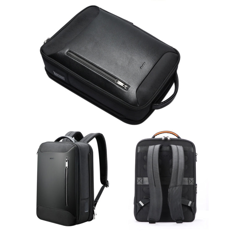 Bopai 61-19011 Large Capacity Waterproof Travel Laptop Backpack With USB+Type-C Port - Black