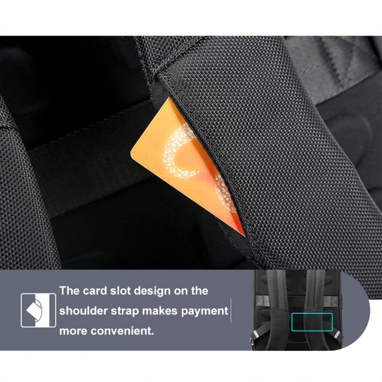 Bopai 61-19011 Large Capacity Waterproof Travel Laptop Backpack With USB+Type-C Port - Black