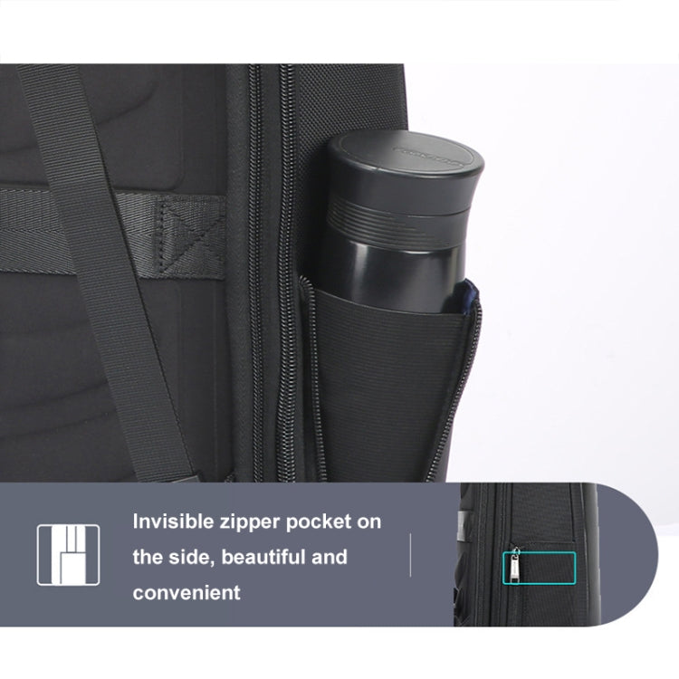 Bopai 61-19011 Large Capacity Waterproof Travel Laptop Backpack With USB+Type-C Port - Black