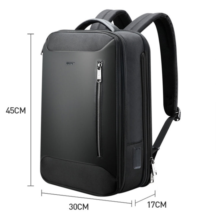 Bopai 61-19011 Large Capacity Waterproof Travel Laptop Backpack With USB+Type-C Port - Black