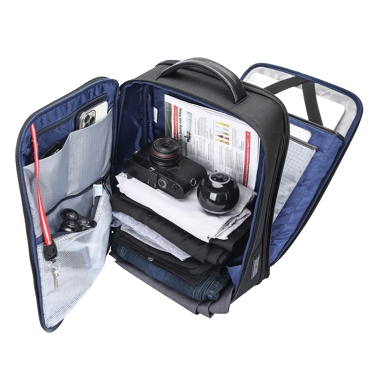 Bopai 61-19011 Large Capacity Waterproof Travel Laptop Backpack With USB+Type-C Port - Black