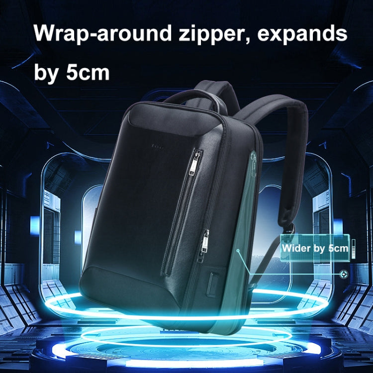 Bopai 61-19011 Large Capacity Waterproof Travel Laptop Backpack With USB+Type-C Port - Black