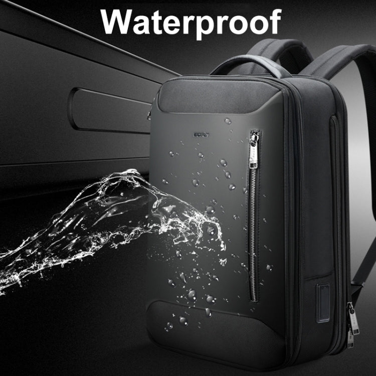 Bopai 61-19011 Large Capacity Waterproof Travel Laptop Backpack With USB+Type-C Port - Black