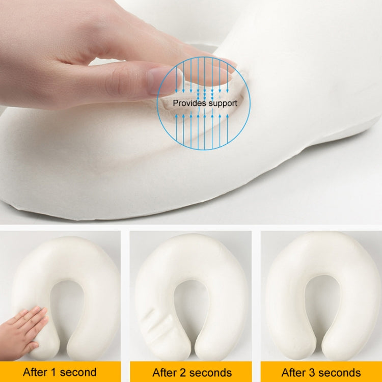 Colorblocking Ice Silk Memory Foam U-Shaped Pillow Portable Napping Neck Care Pillow