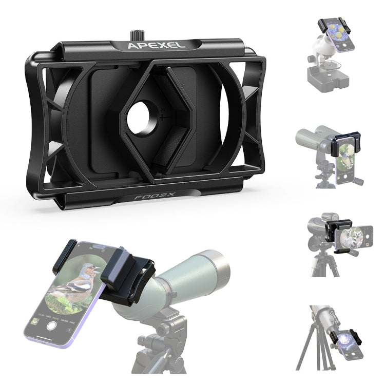 APEXEL F002X Universal Phone Adapter for Monoculars Binoculars Smartphone Holder Clip