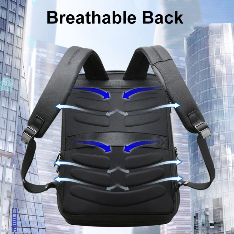 Bopai 61-26111 Large Capacity Business Commuter Laptop Backpack With USB+Type-C Port - Black