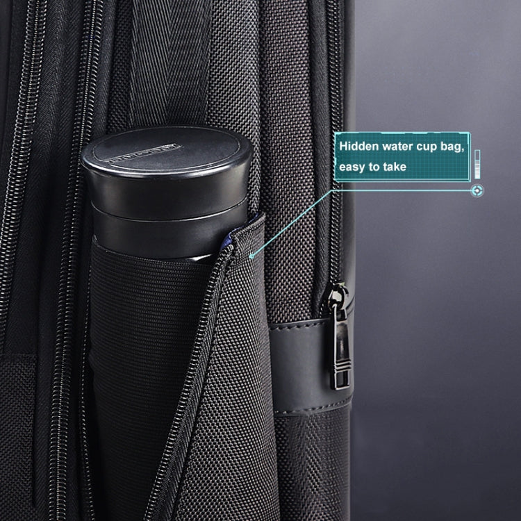 Bopai 61-26111 Large Capacity Business Commuter Laptop Backpack With USB+Type-C Port - Black