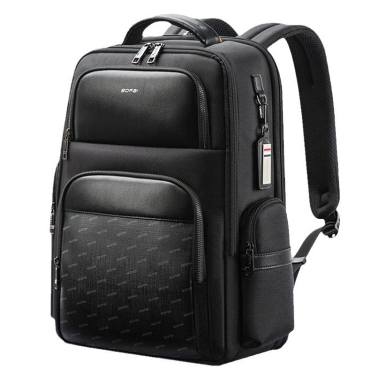 Bopai 61-91911 Large Capacity Business Waterproof Laptop Backpack With USB+Type-C Port - Black