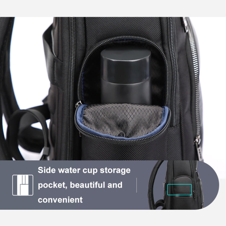 Bopai 61-91911 Large Capacity Business Waterproof Laptop Backpack With USB+Type-C Port - Black