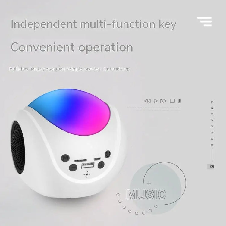 SY-688 TWS RGB Colorful Light Mini Card Bluetooth Speaker - White