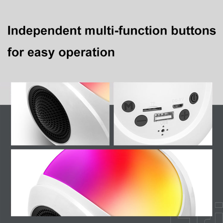 SY-688 TWS RGB Colorful Light Mini Card Bluetooth Speaker - White