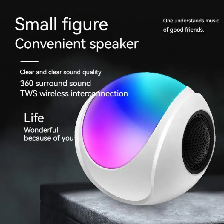 SY-688 TWS RGB Colorful Light Mini Card Bluetooth Speaker - White