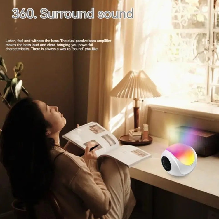 SY-688 TWS RGB Colorful Light Mini Card Bluetooth Speaker - White