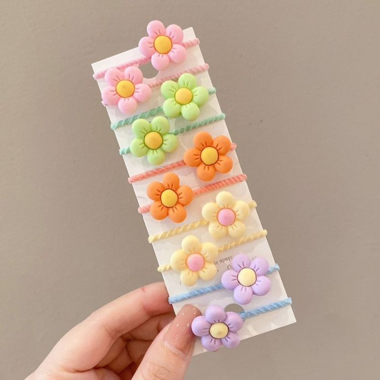10pcs /Set Children Lovely Hair Bands Ring Baby Small Unbreakable Hair Headband, Style: Flowers 1