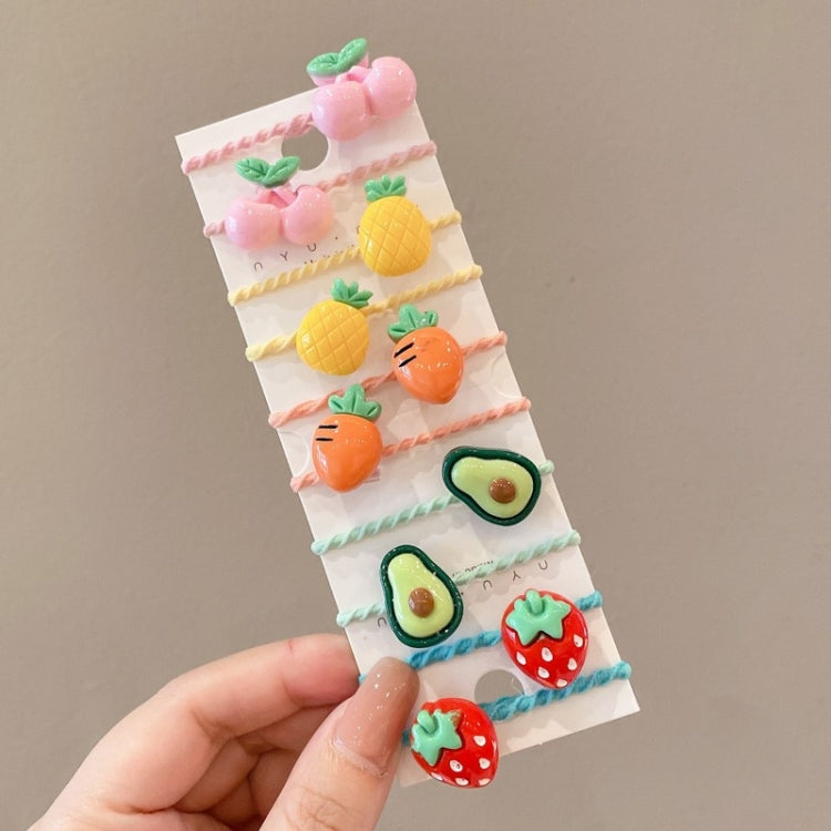 10pcs /Set Children Lovely Hair Bands Ring Baby Small Unbreakable Hair Headband, Style: Avocado